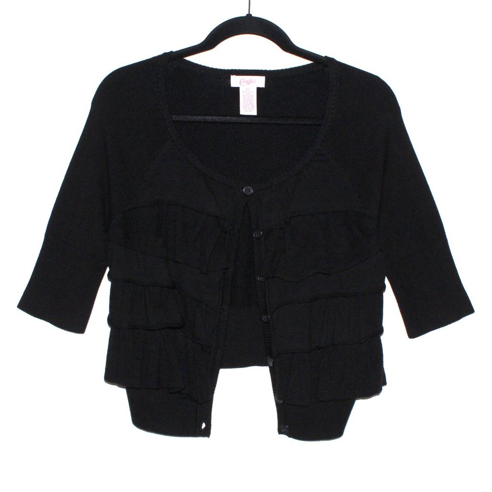 Candie's Vintage Y2K Ruffle Front Cardigan - Picture 3 of 16